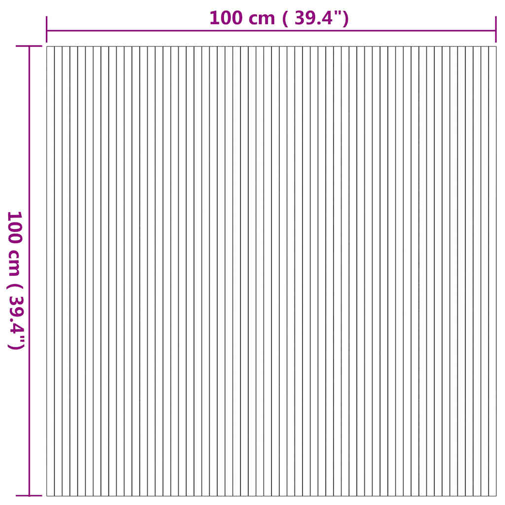 vidaXL Rug Rectangular Natural 100x100 cm Bamboo