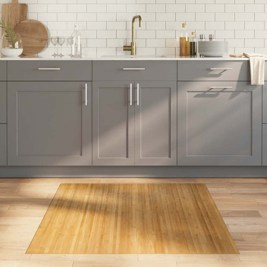 vidaXL Rug Rectangular Natural 100x100 cm Bamboo