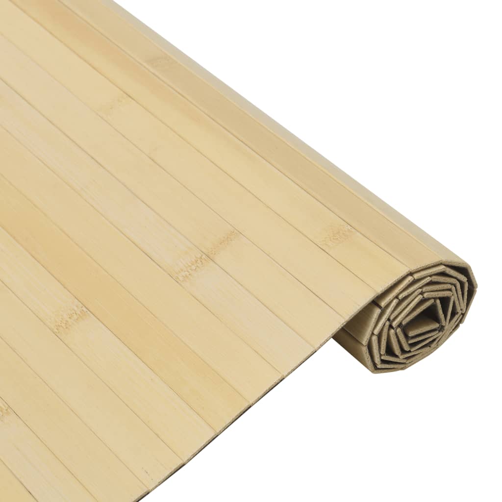 vidaXL Rug Rectangular Light Natural 100x100 cm Bamboo