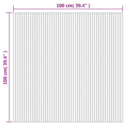vidaXL Rug Rectangular Light Natural 100x100 cm Bamboo