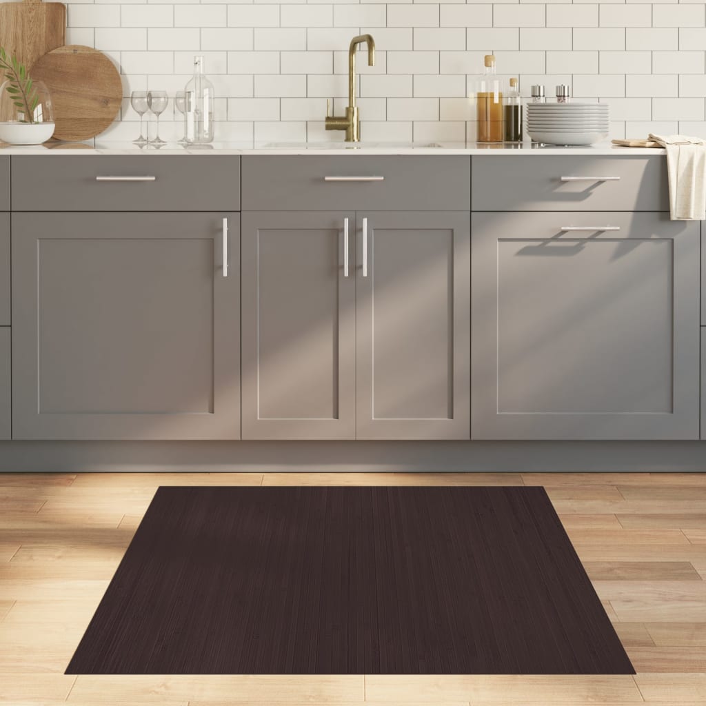 vidaXL Rug Rectangular Dark Brown 100x100 cm Bamboo