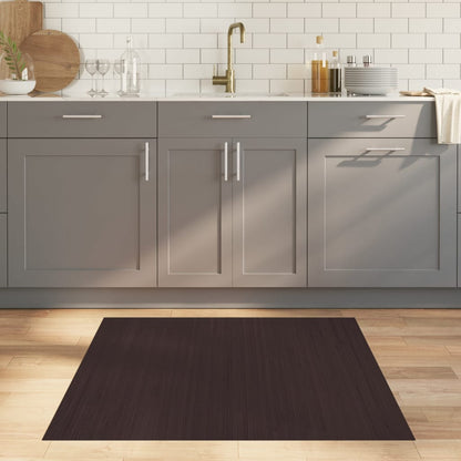 vidaXL Rug Rectangular Dark Brown 100x100 cm Bamboo