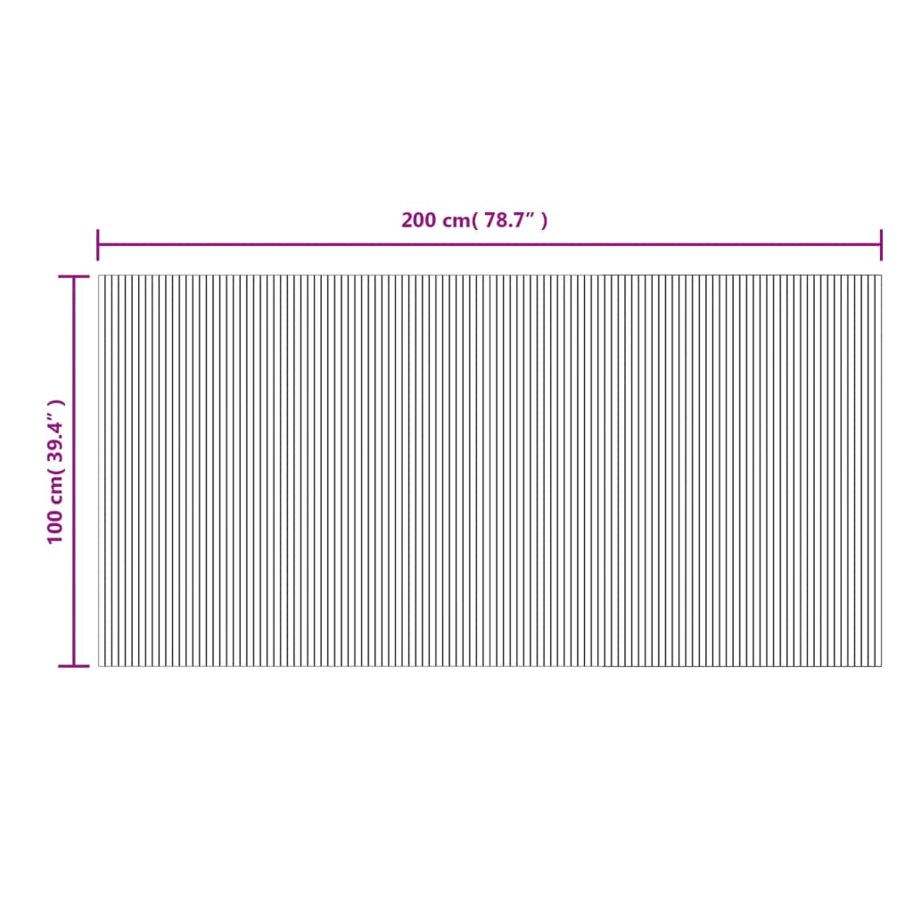 vidaXL Rug Rectangular Black 100x200 cm Bamboo