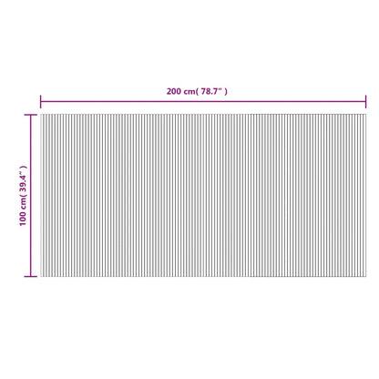 vidaXL Rug Rectangular Black 100x200 cm Bamboo