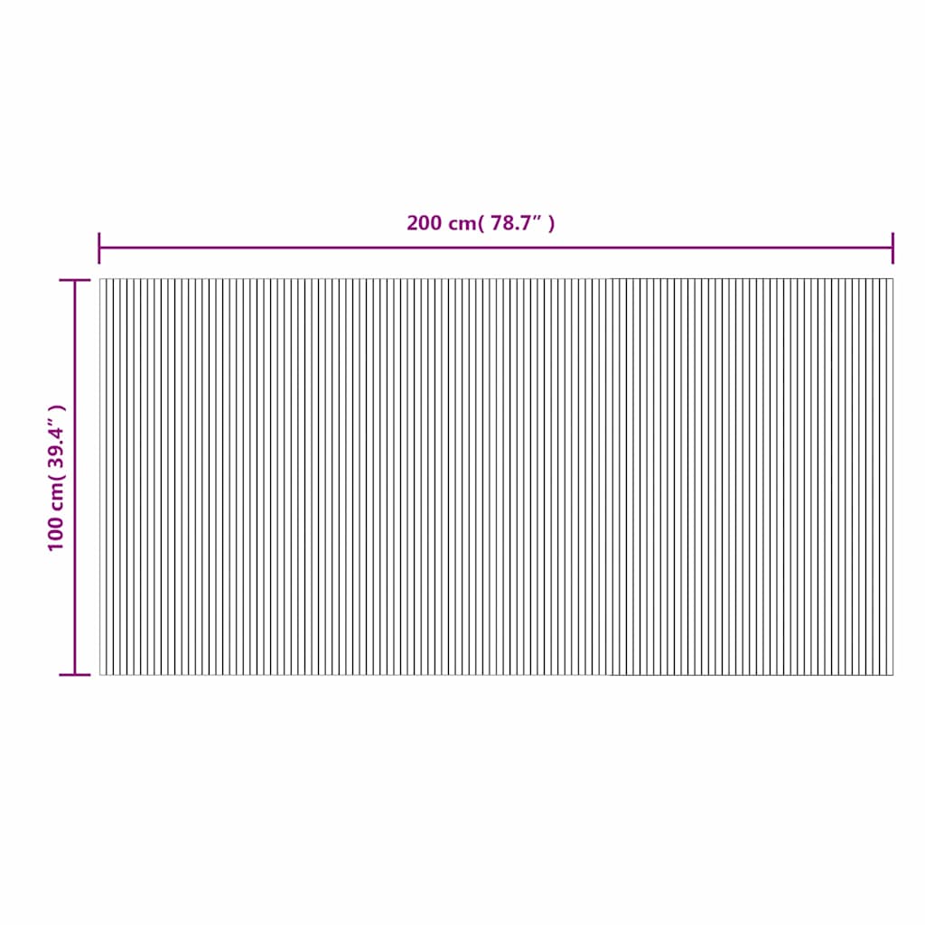 vidaXL Rug Rectangular Brown 100x200 cm Bamboo