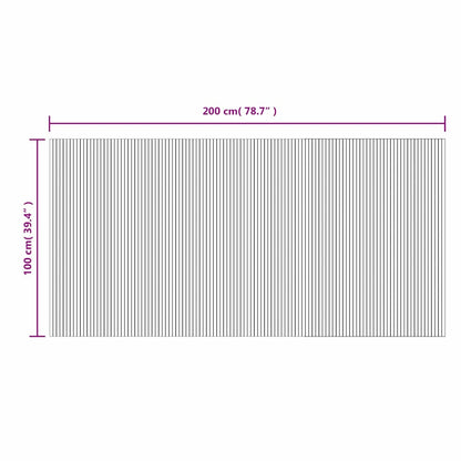 vidaXL Rug Rectangular Brown 100x200 cm Bamboo