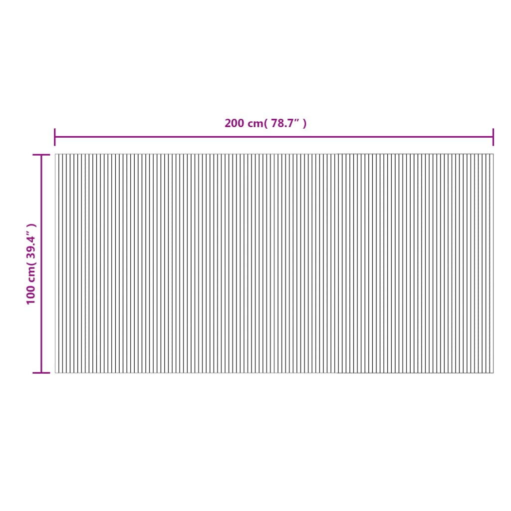 vidaXL Rug Rectangular Light Natural 100x200 cm Bamboo