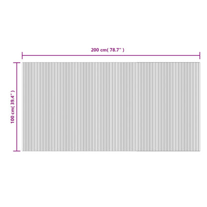 vidaXL Rug Rectangular Light Natural 100x200 cm Bamboo