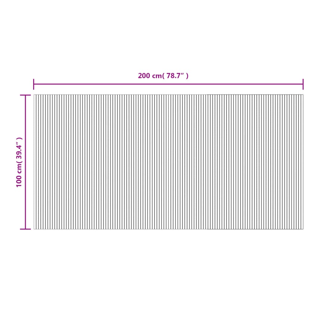 vidaXL Rug Rectangular Grey 100x200 cm Bamboo