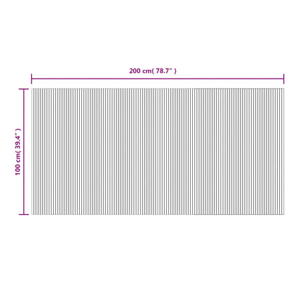 vidaXL Rug Rectangular Grey 100x200 cm Bamboo