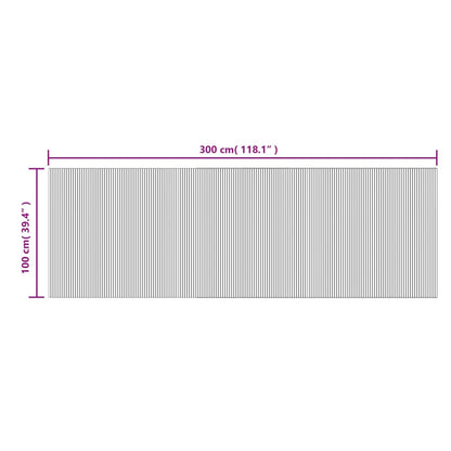 vidaXL Rug Rectangular Black 100x300 cm Bamboo