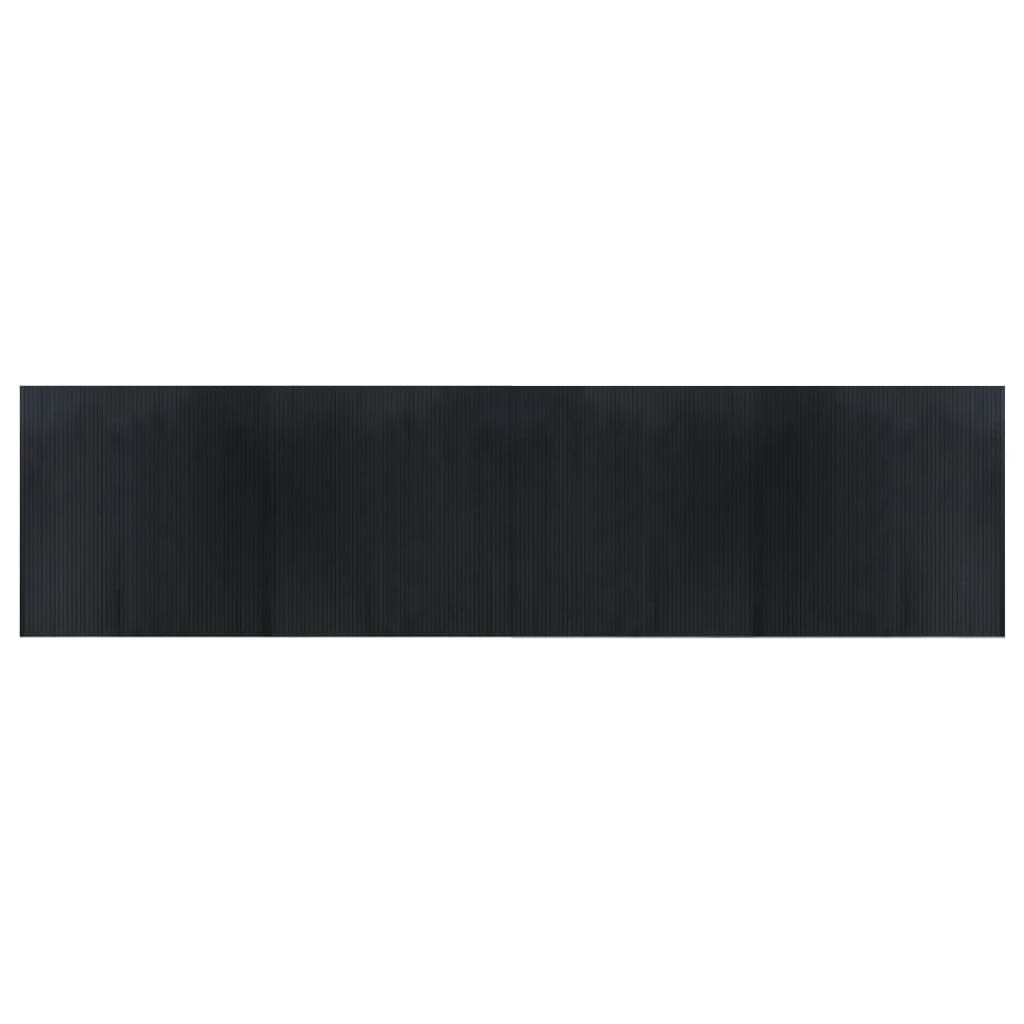 vidaXL Rug Rectangular Black 100x400 cm Bamboo
