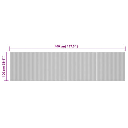 vidaXL Rug Rectangular Black 100x400 cm Bamboo
