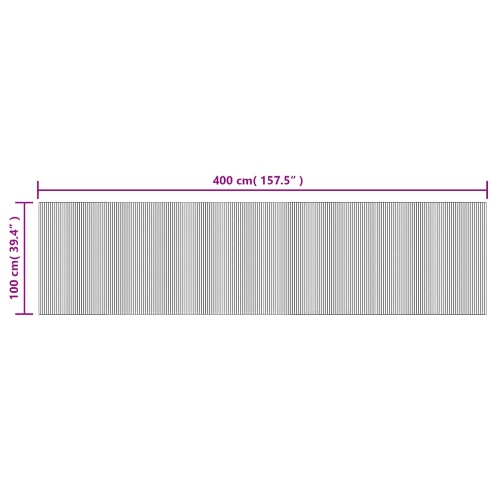 vidaXL Rug Rectangular Light Nature 100x400 cm Bamboo