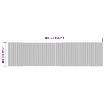 vidaXL Rug Rectangular Dark Brown 100x400 cm Bamboo