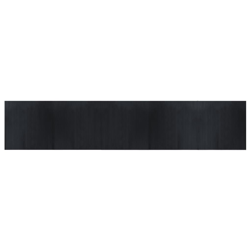 vidaXL Rug Rectangular Black 100x500 cm Bamboo