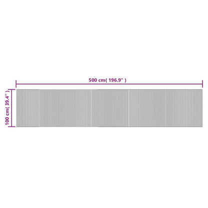 vidaXL Rug Rectangular Light Nature 100x500 cm Bamboo