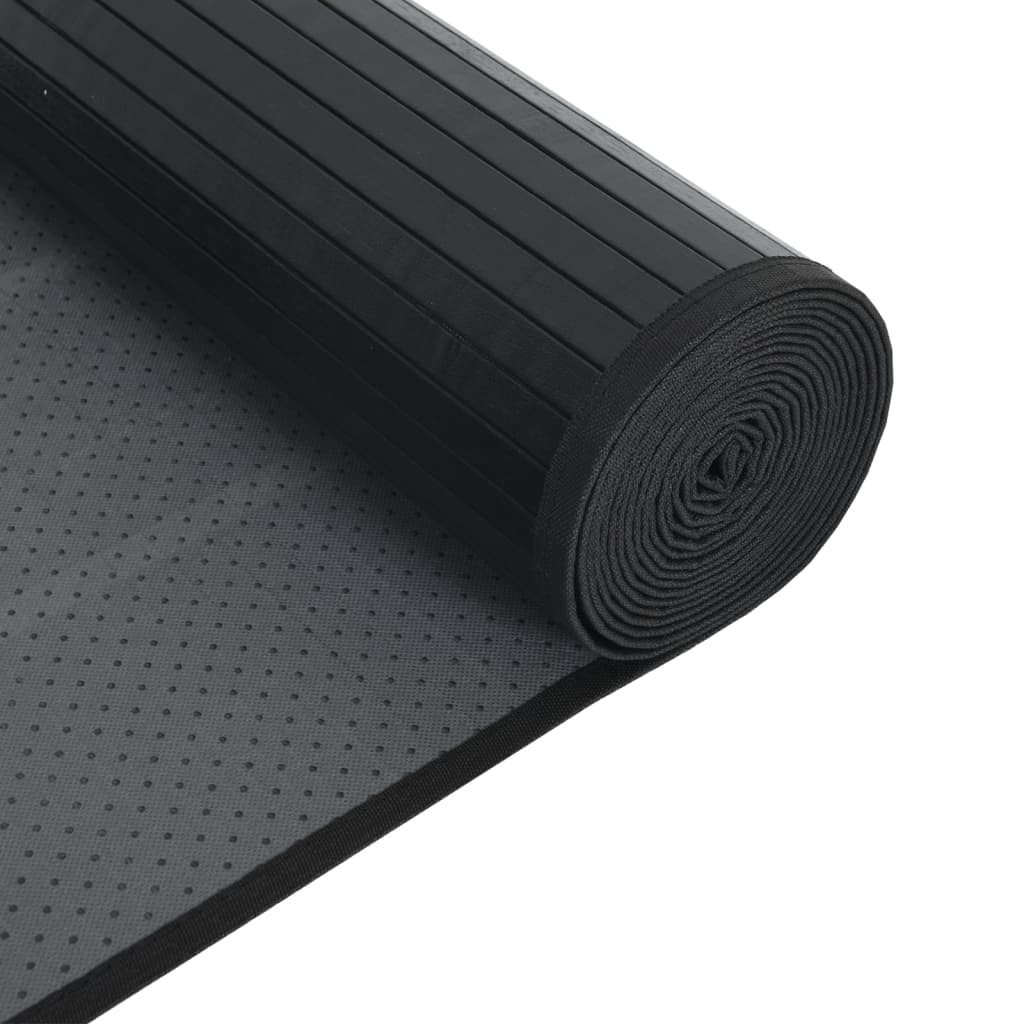 vidaXL Rug Rectangular Black 60x100 cm Bamboo