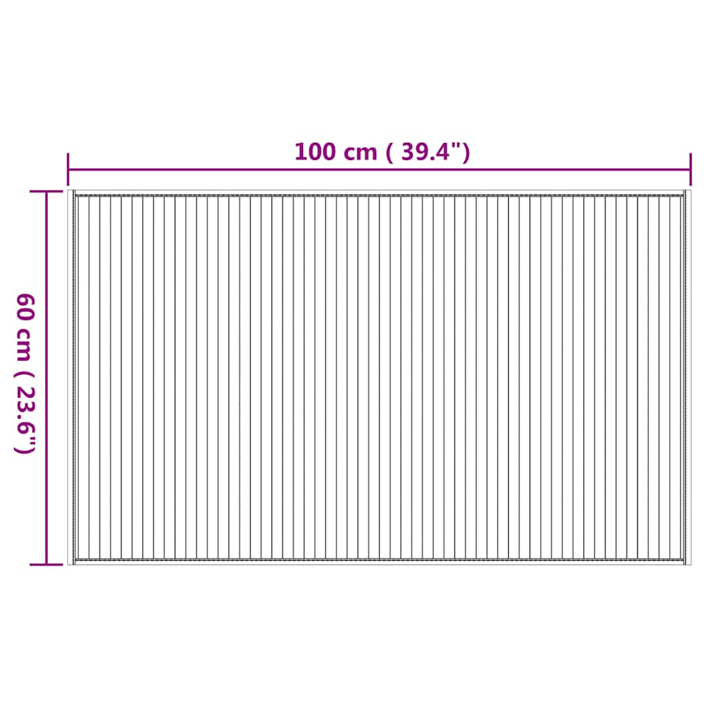 vidaXL Rug Rectangular Natural 60x100 cm Bamboo