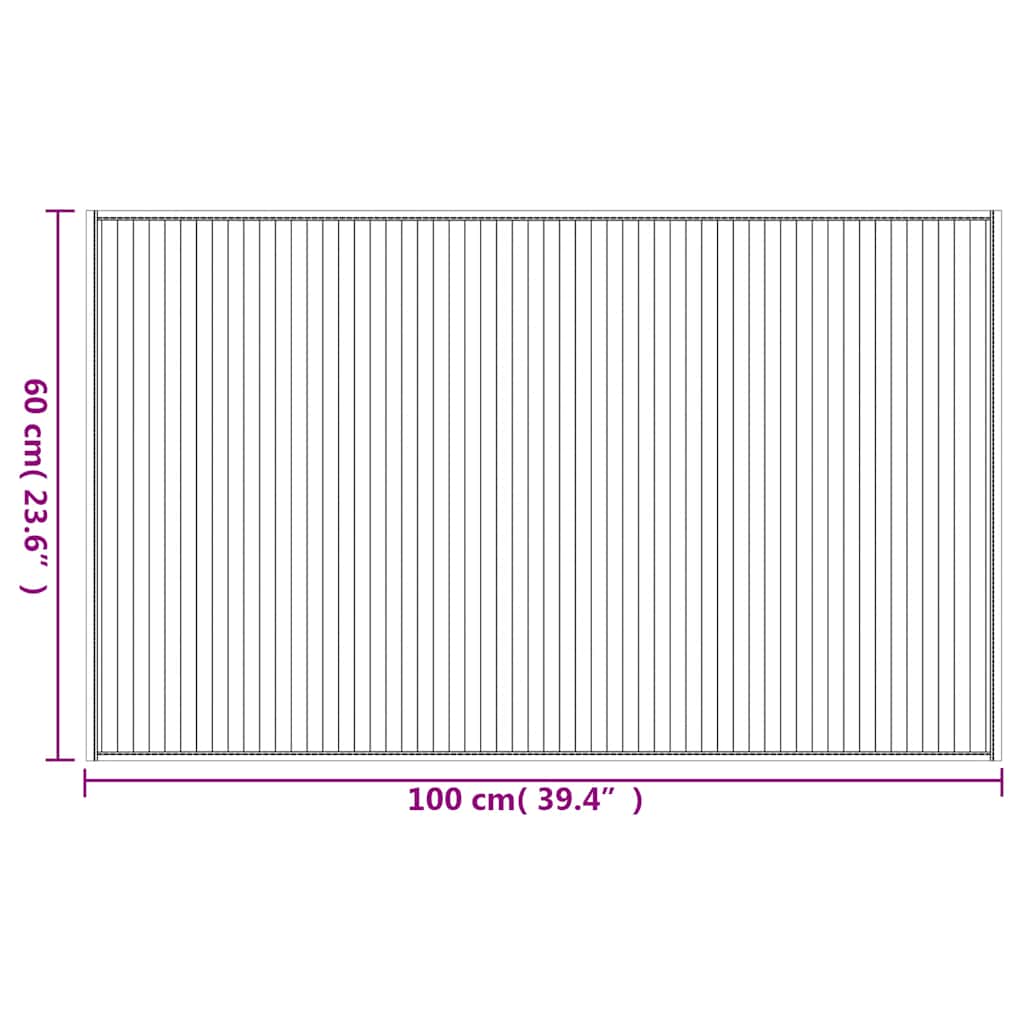 vidaXL Rug Rectangular Brown60x100 cm Bamboo