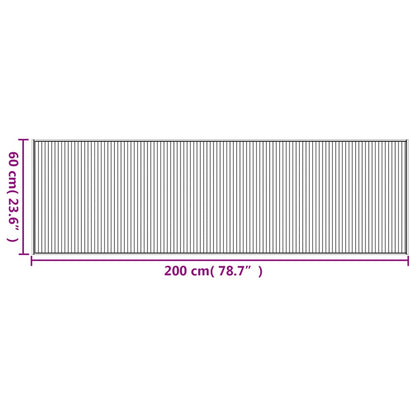 vidaXL Rug Rectangular Grey60x200 cm Bamboo