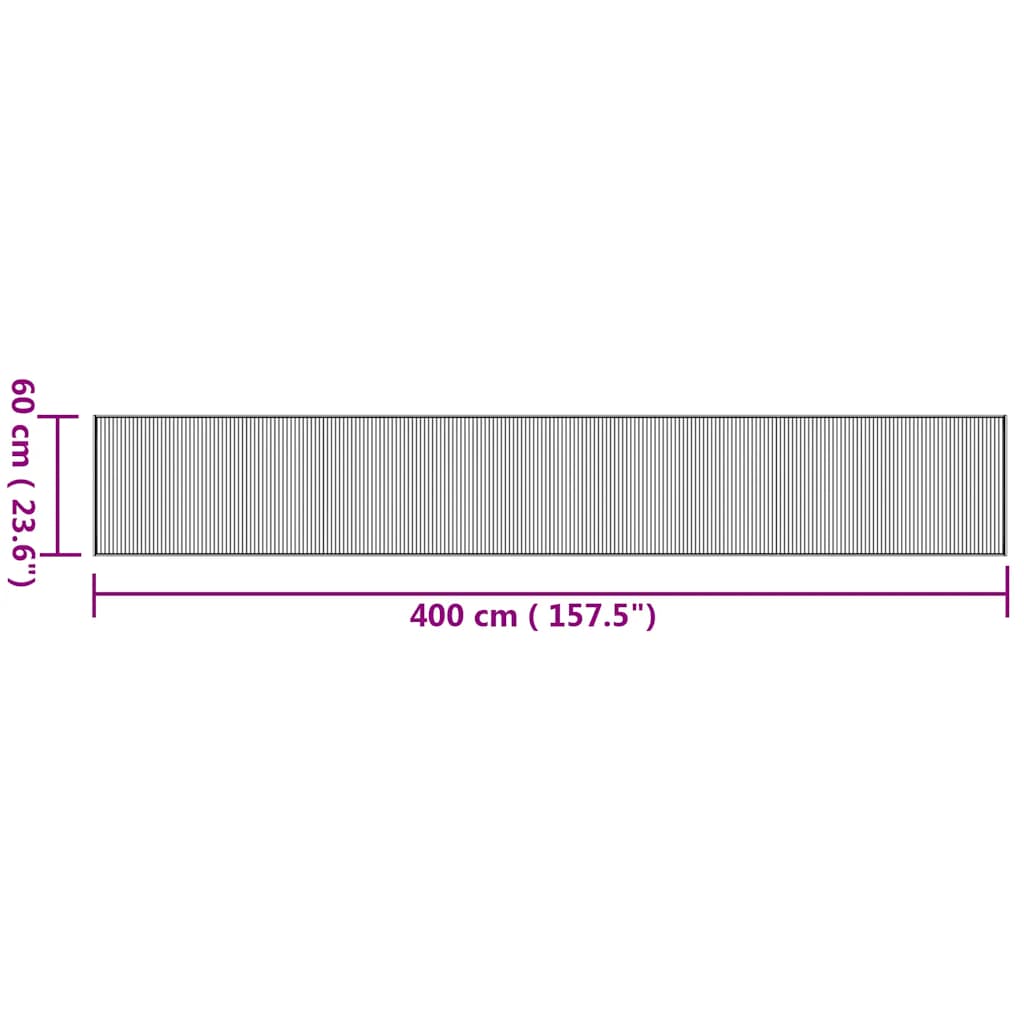 vidaXL Rug Rectangular Natural60x400 cm Bamboo