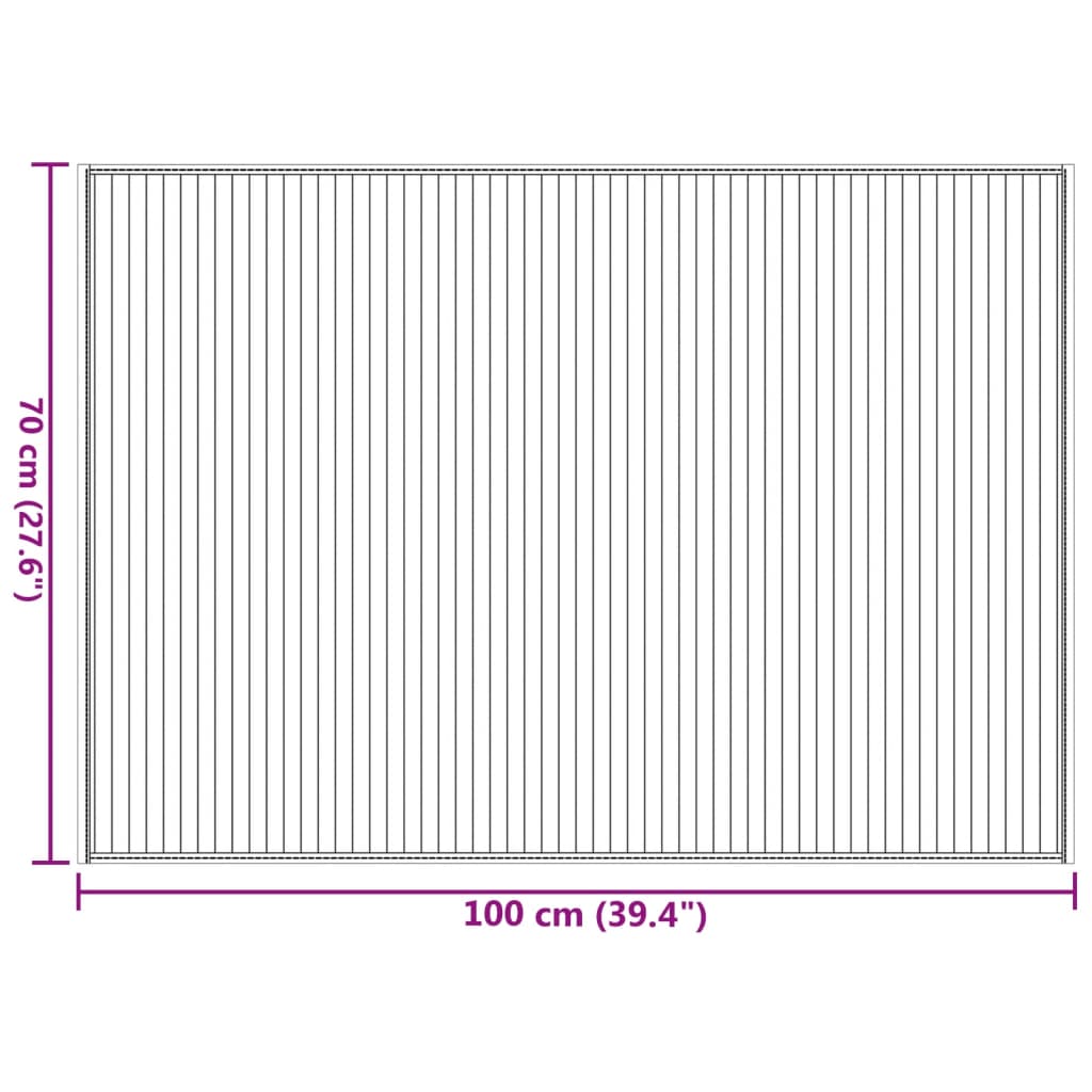 vidaXL Rug Rectangular Grey 70x100 cm Bamboo