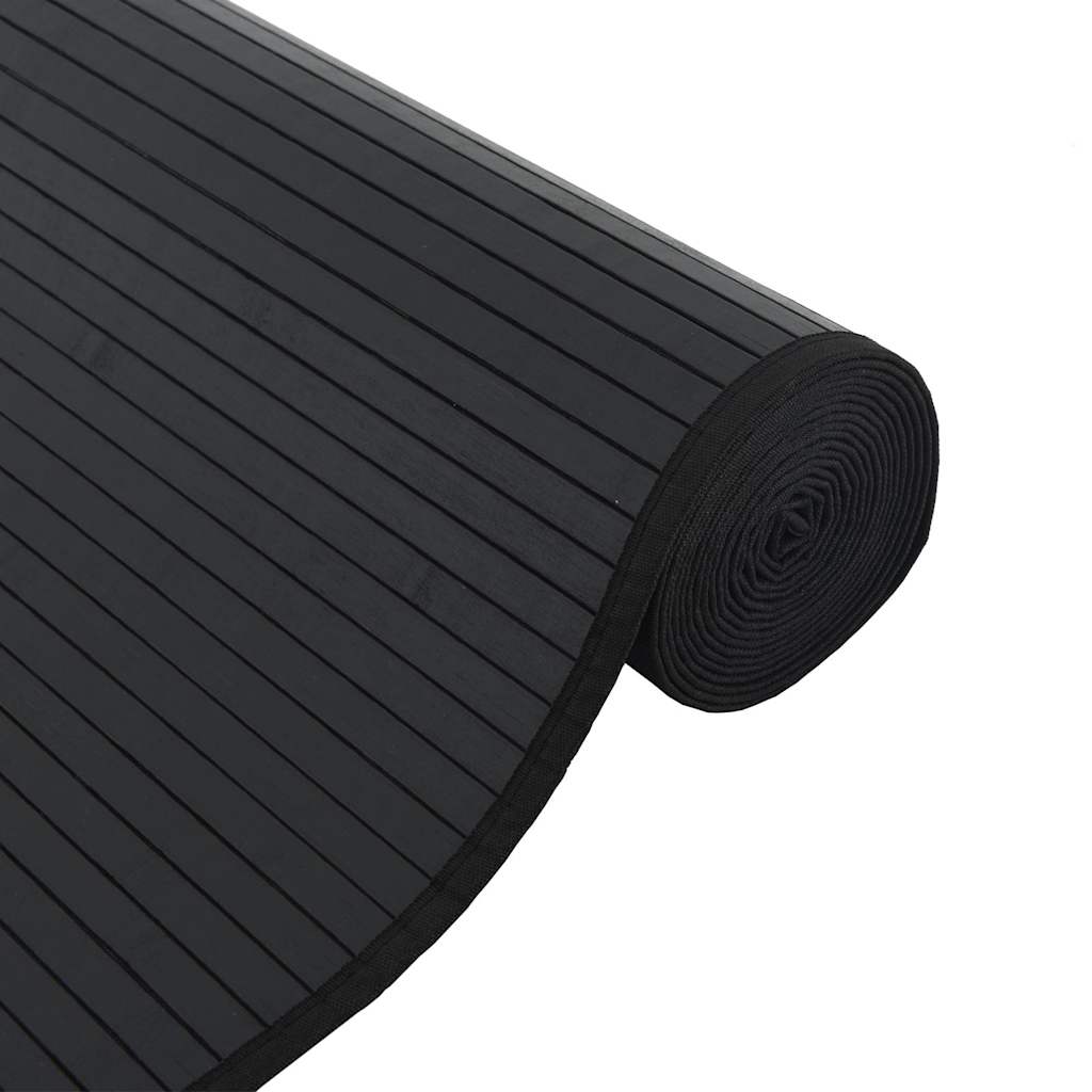 vidaXL Rug Rectangular Black 70x200 cm Bamboo