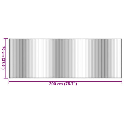 vidaXL Rug Rectangular Black 70x200 cm Bamboo