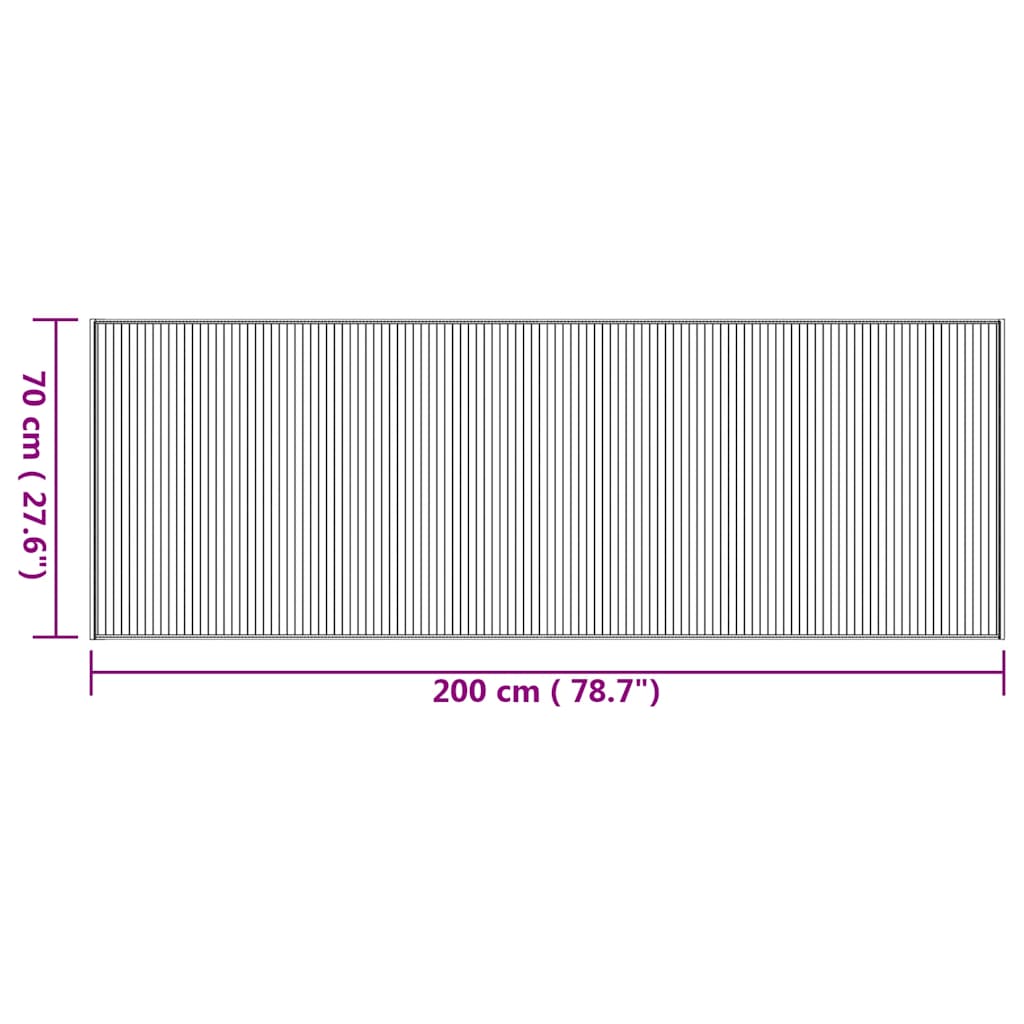 vidaXL Rug Rectangular Natural 70x200 cm Bamboo