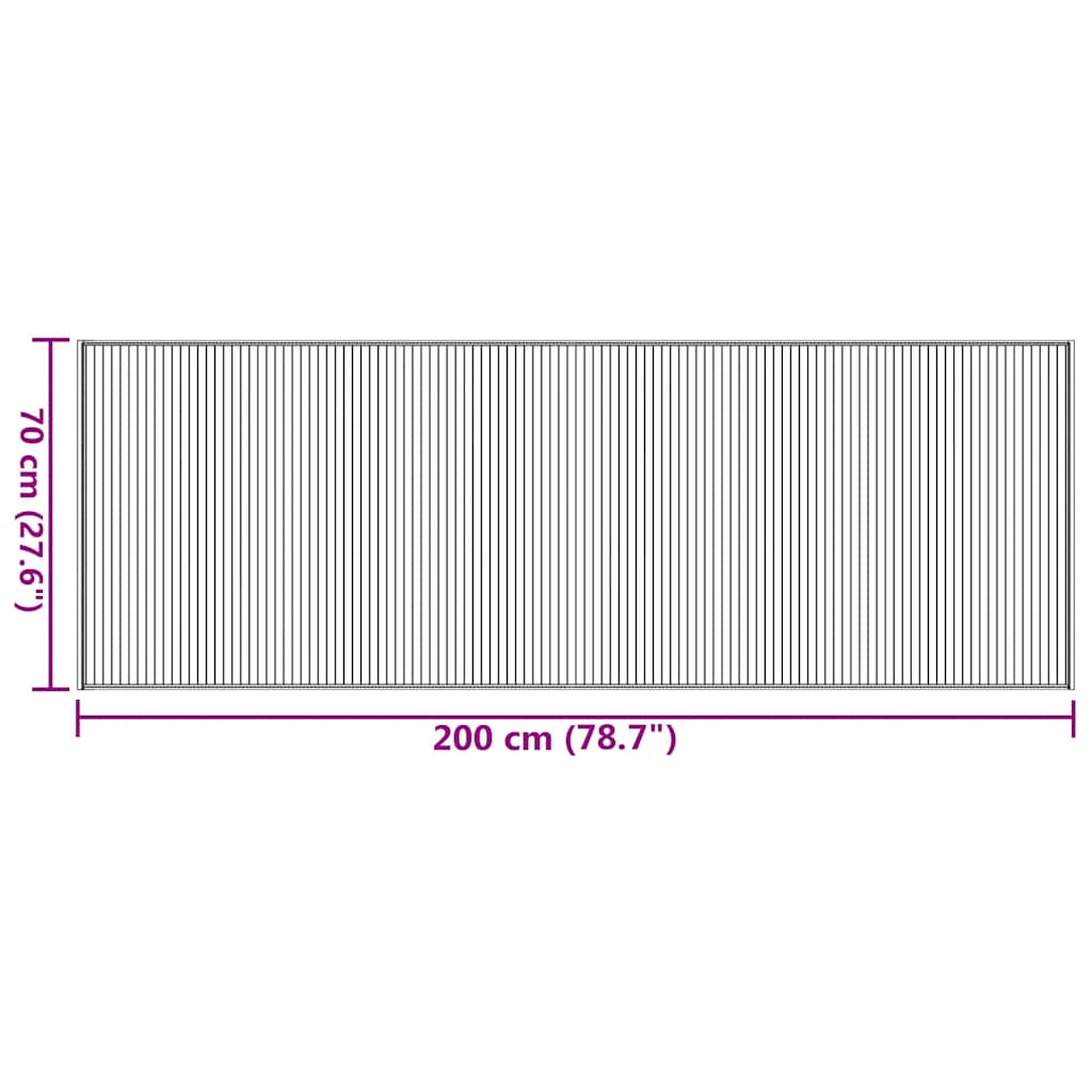 vidaXL Rug Rectangular Brown 70x200 cm Bamboo