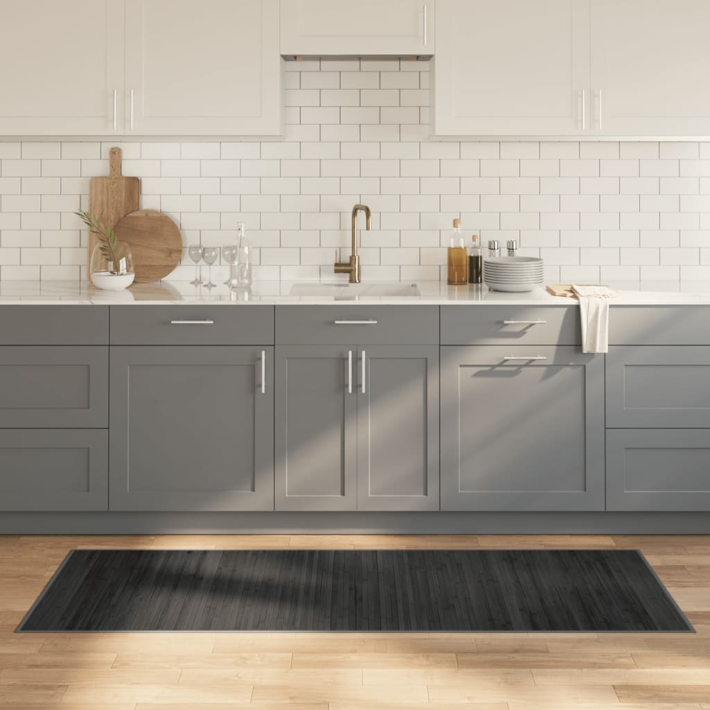 vidaXL Rug Rectangular Grey 70x200 cm Bamboo