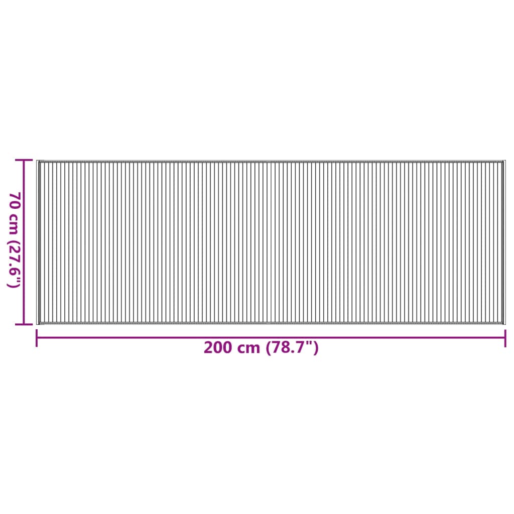 vidaXL Rug Rectangular Dark Brown 70x200 cm Bamboo