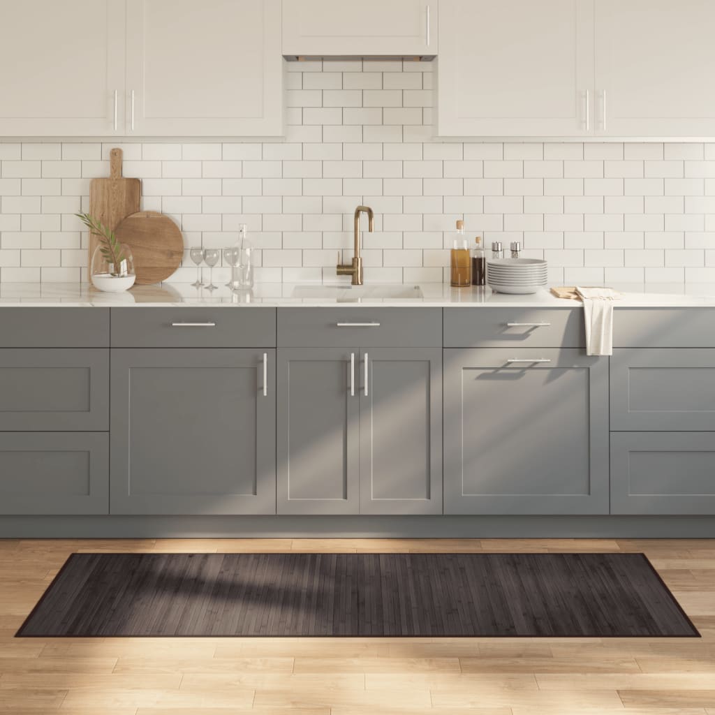 vidaXL Rug Rectangular Dark Brown 70x200 cm Bamboo