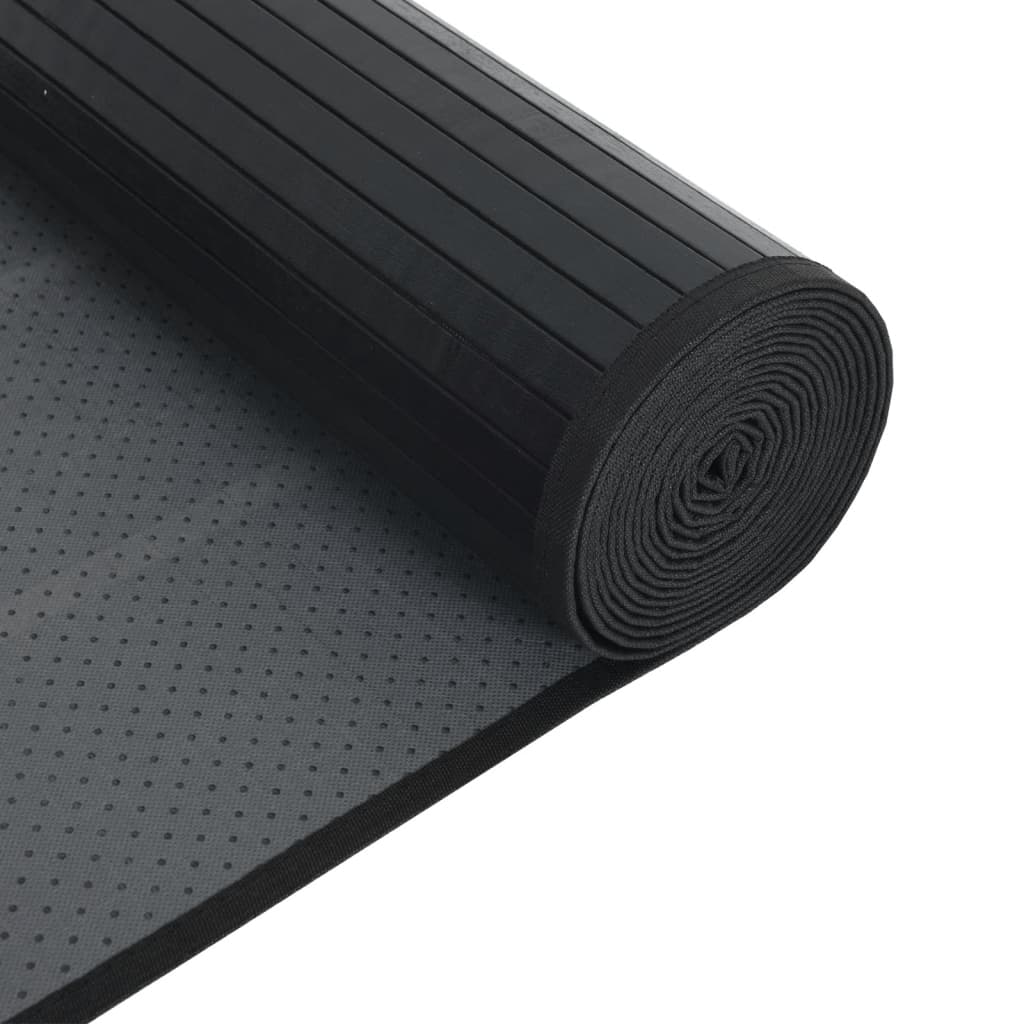 vidaXL Rug Rectangular Black 70x300 cm Bamboo