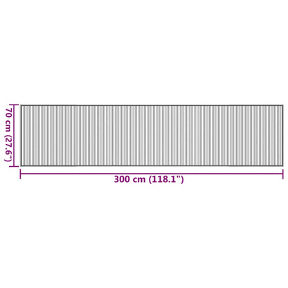 vidaXL Rug Rectangular Black 70x300 cm Bamboo