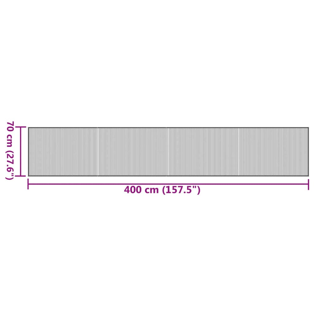 vidaXL Rug Rectangular Dark Brown 70x400 cm Bamboo