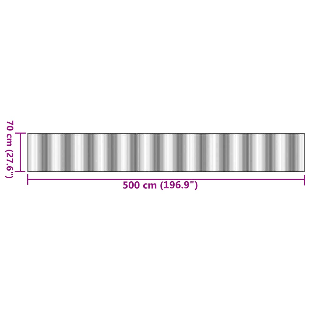vidaXL Rug Rectangular Black 70x500 cm Bamboo