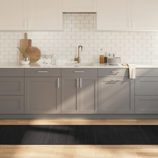 vidaXL Rug Rectangular Black70x500 cm Bamboo