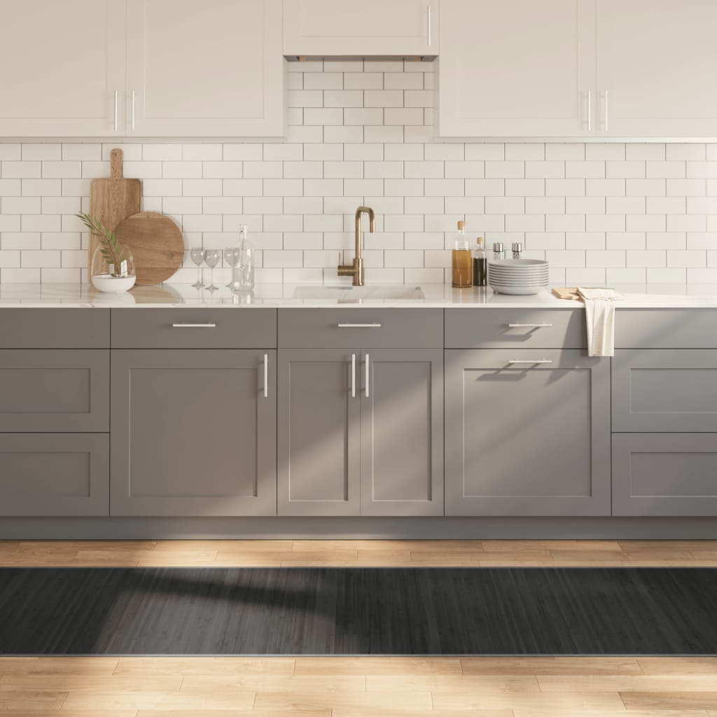 vidaXL Rug Rectangular Grey 70x500 cm Bamboo