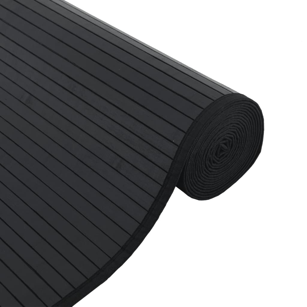 vidaXL Rug Rectangular Black 70x1000 cm Bamboo