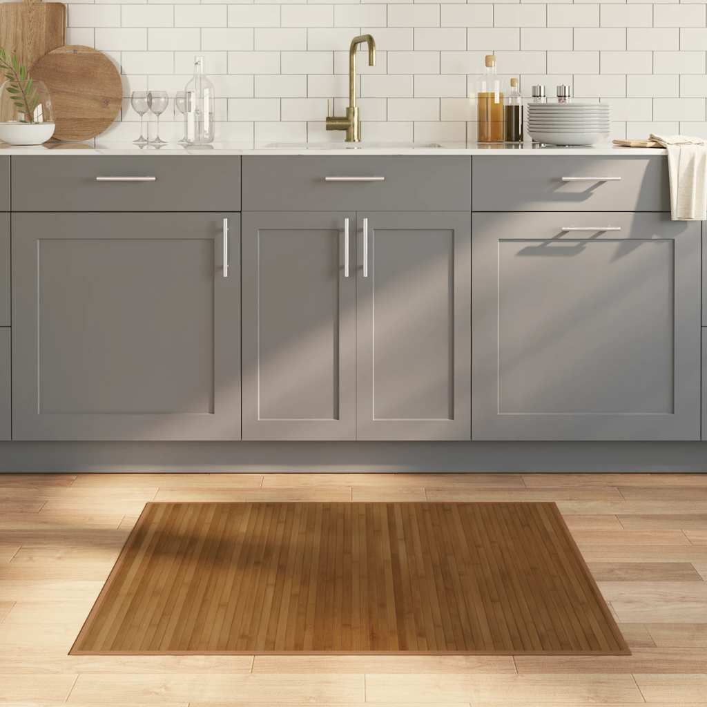 vidaXL Rug Rectangular Brown80x100 cm Bamboo