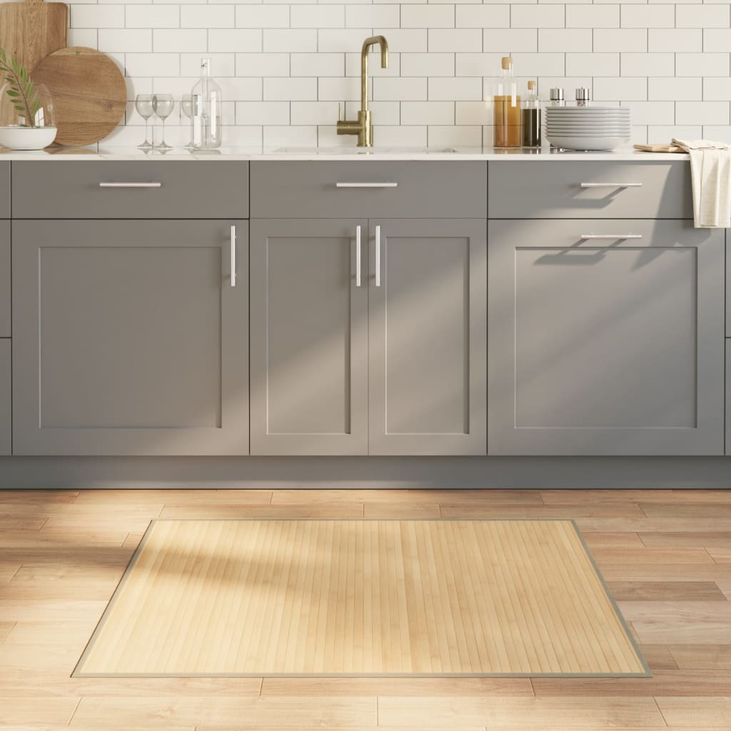 vidaXL Rug Rectangular Light Natural 80x100 cm Bamboo