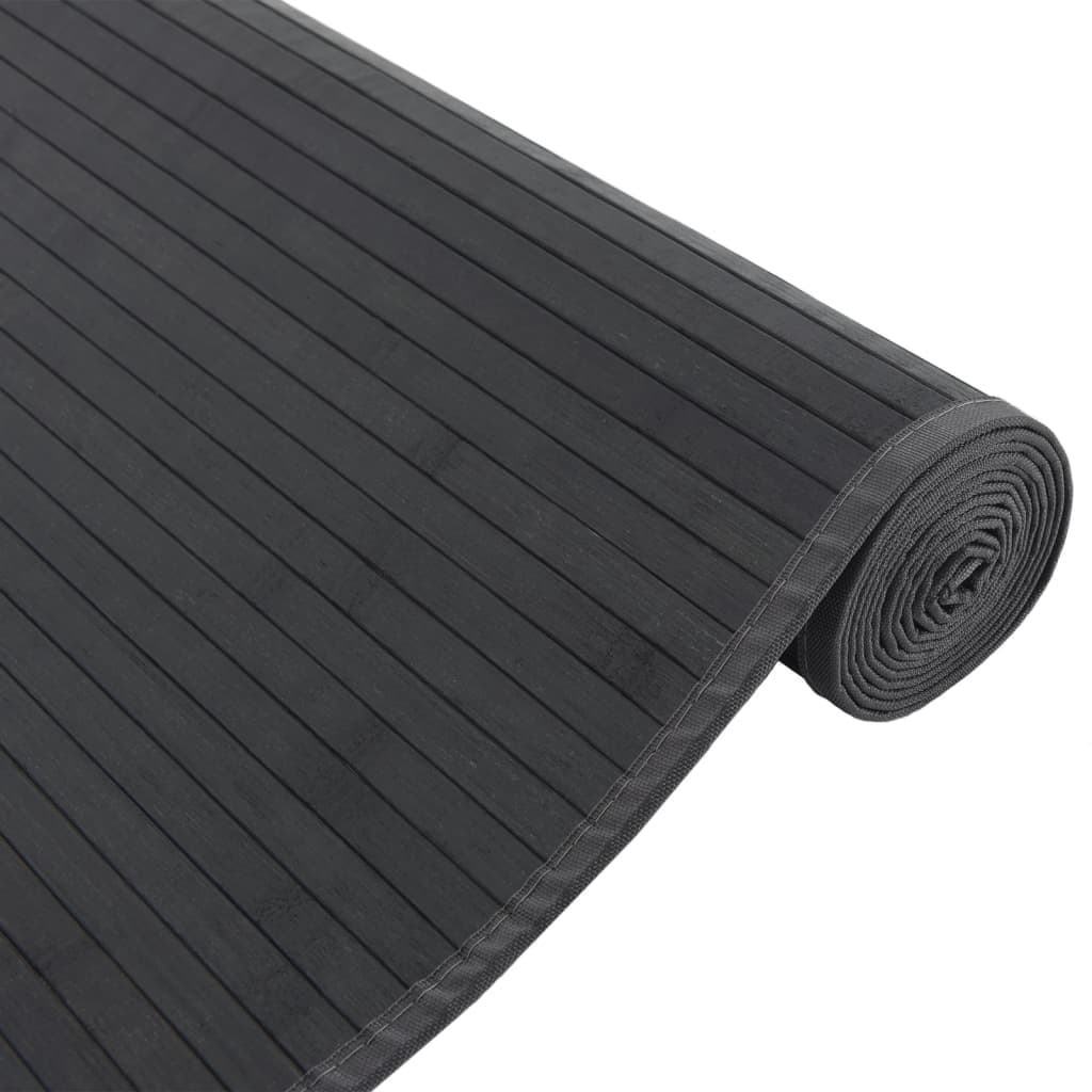 vidaXL Rug Rectangular Black 80x200 cm Bamboo