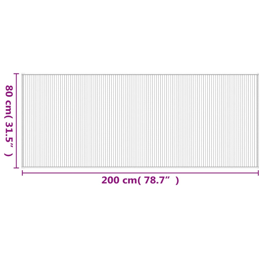 vidaXL Rug Rectangular Black 80x200 cm Bamboo