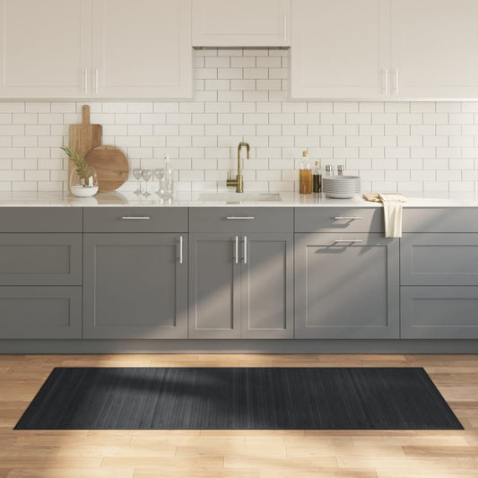 vidaXL Rug Rectangular Grey 80x200 cm Bamboo