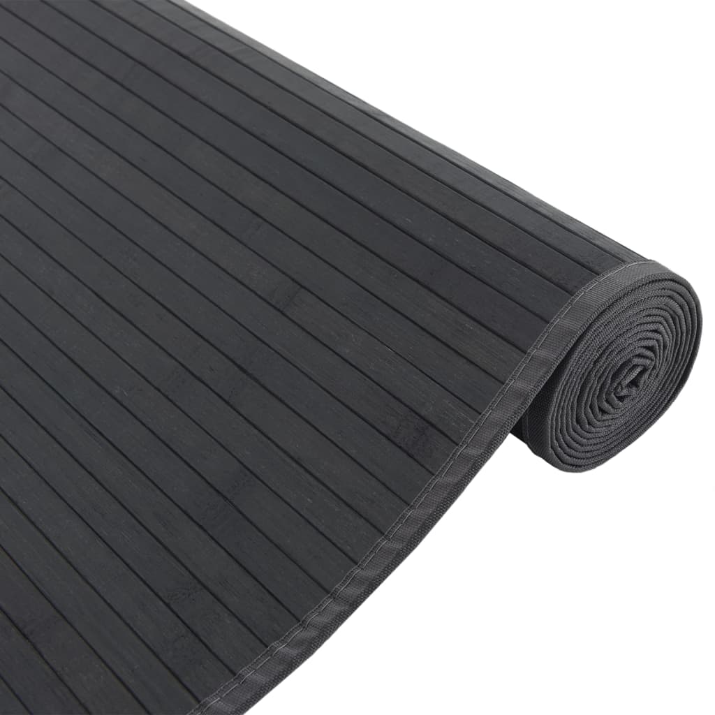 vidaXL Rug Rectangular Black 80x300 cm Bamboo