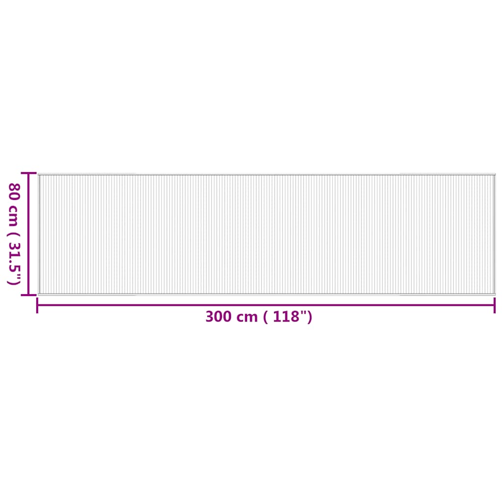vidaXL Rug Rectangular Natural 80x300 cm Bamboo