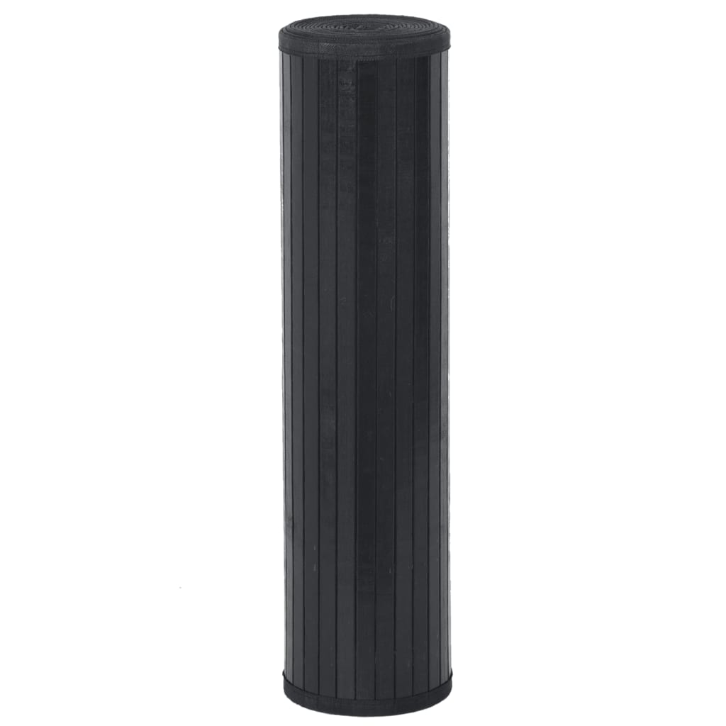 vidaXL Rug Rectangular Black 80x500 cm Bamboo