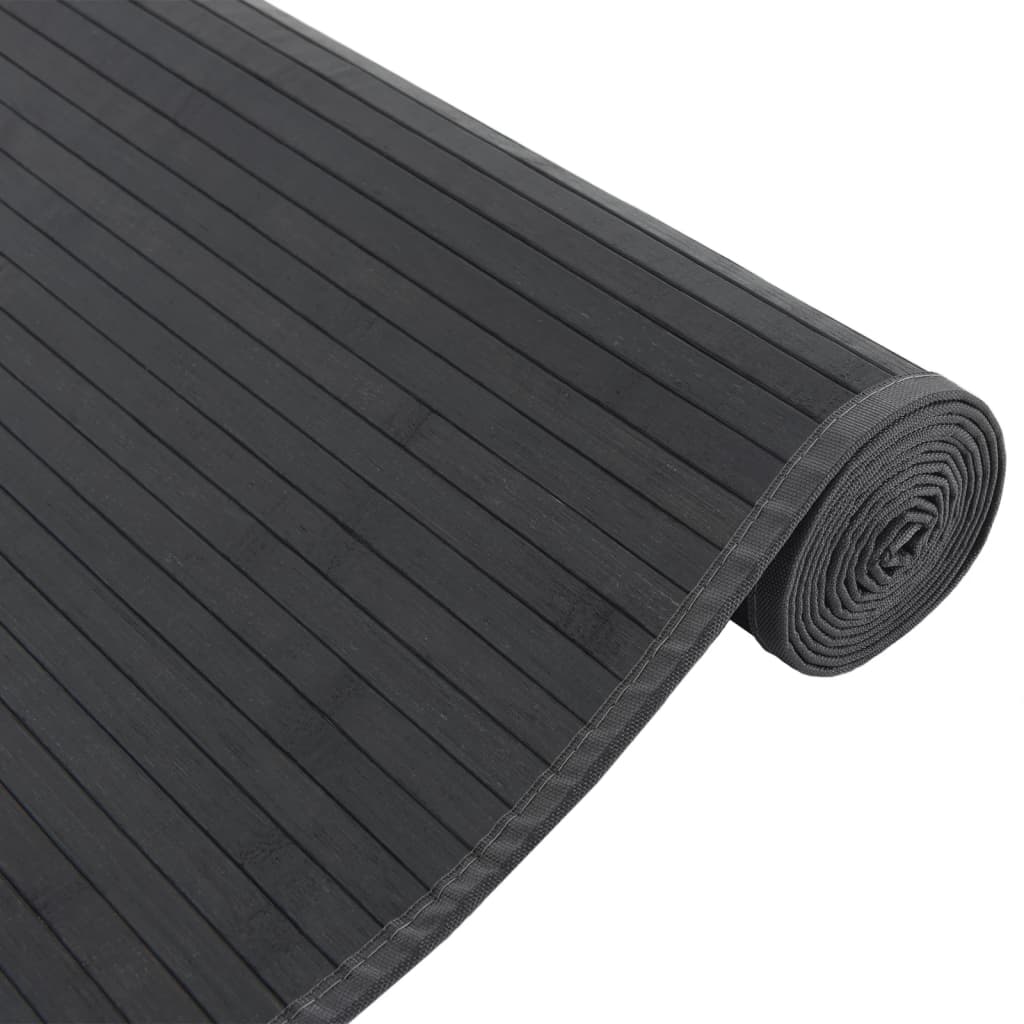 vidaXL Rug Rectangular Black 80x500 cm Bamboo